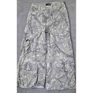 Fashion Nova Pants Mens Large Camo Cargo Green Military Paratrooper Baggy Wide